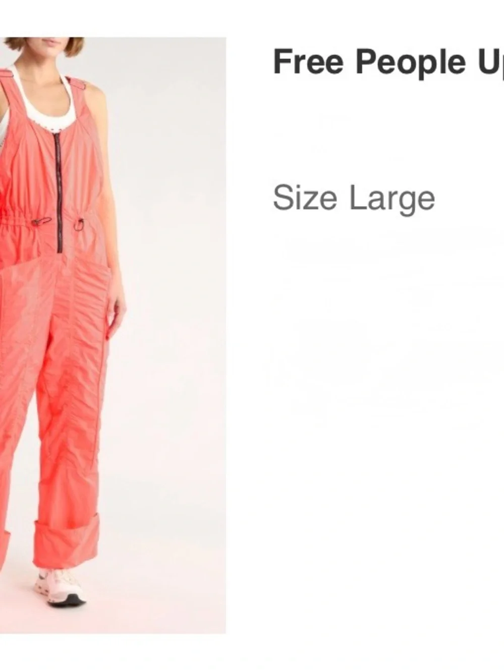 Free People Coral Neon/ orange Lightweight Utility Jumpsuit